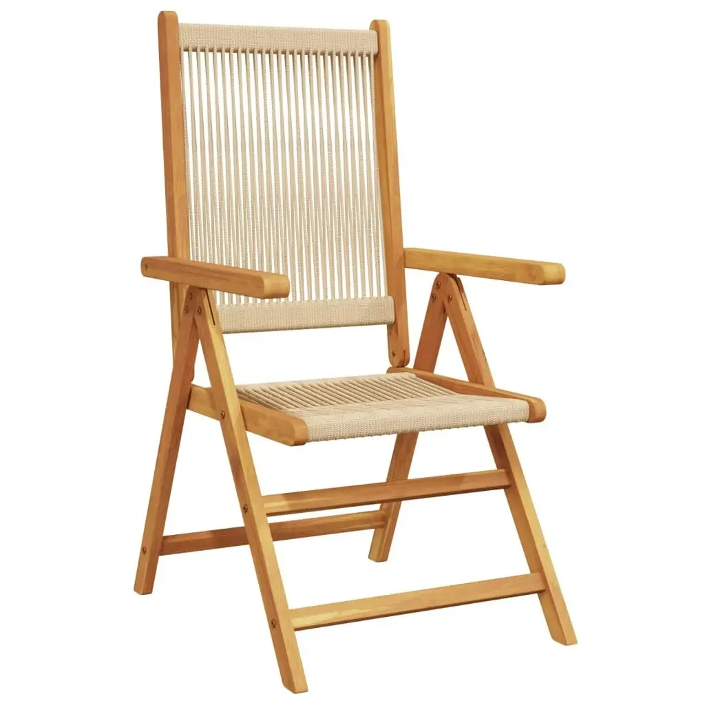 Garden Chairs 2 pcs Beige Solid Wood Acacia and Polypropylene 367656