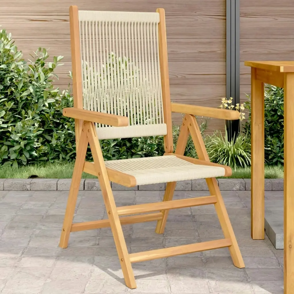 Garden Chairs 2 pcs Beige Solid Wood Acacia and Polypropylene 367656