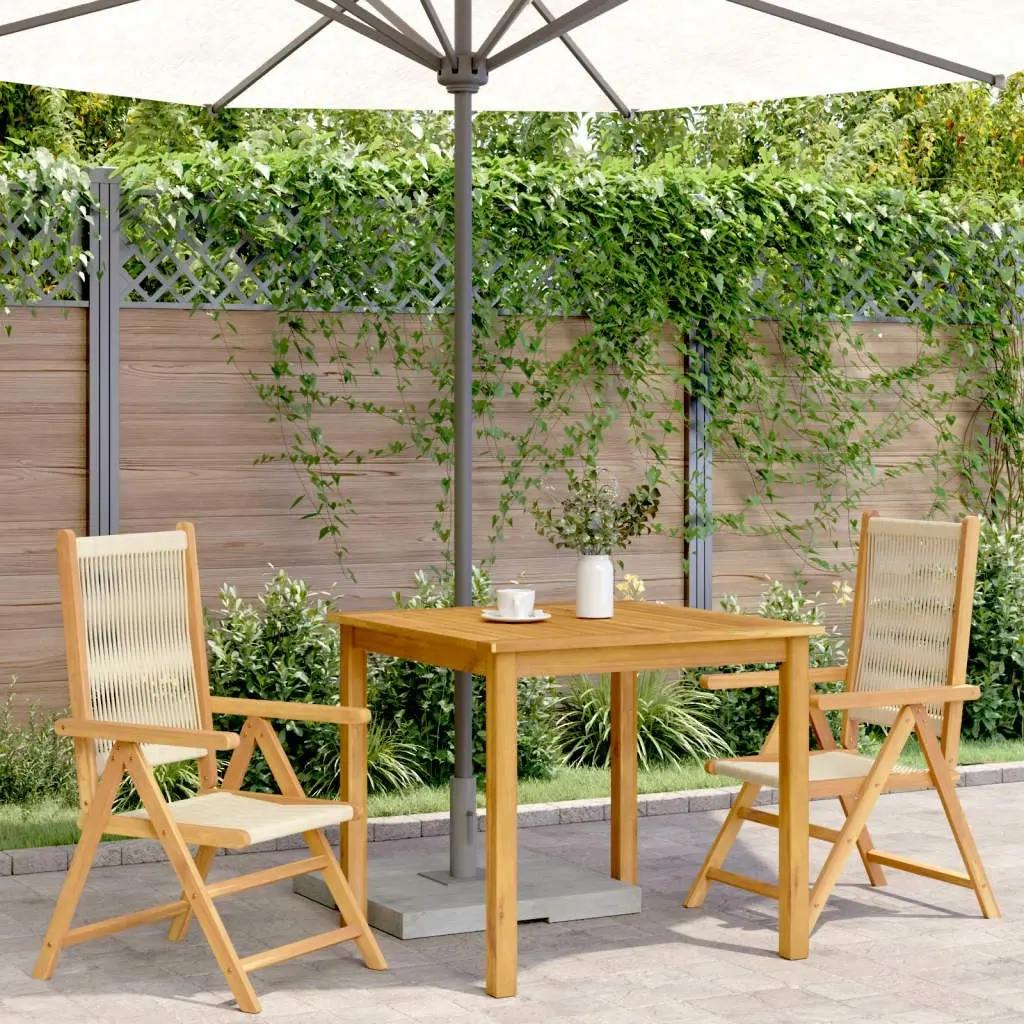 Garden Chairs 2 pcs Beige Solid Wood Acacia and Polypropylene 367656