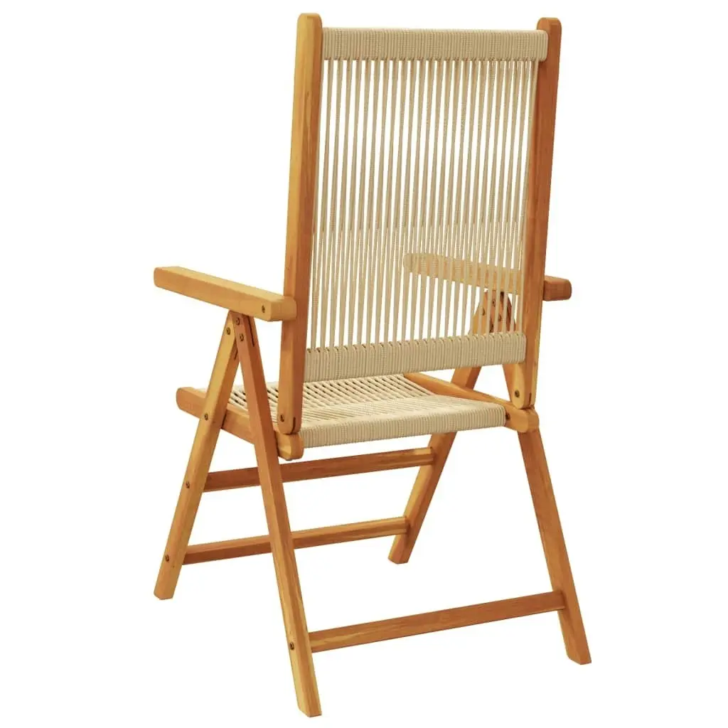 Garden Chairs 2 pcs Beige Solid Wood Acacia and Polypropylene 367656