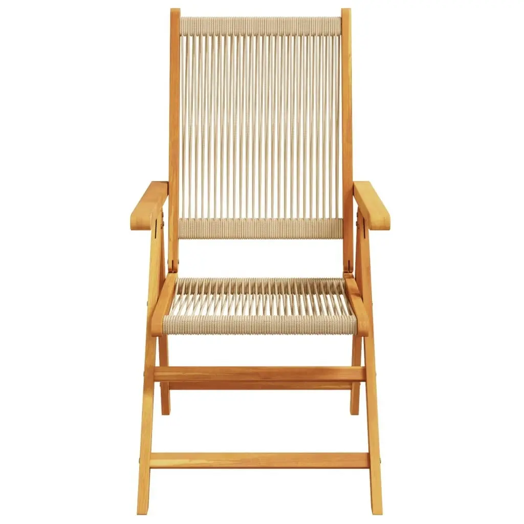 Garden Chairs 2 pcs Beige Solid Wood Acacia and Polypropylene 367656