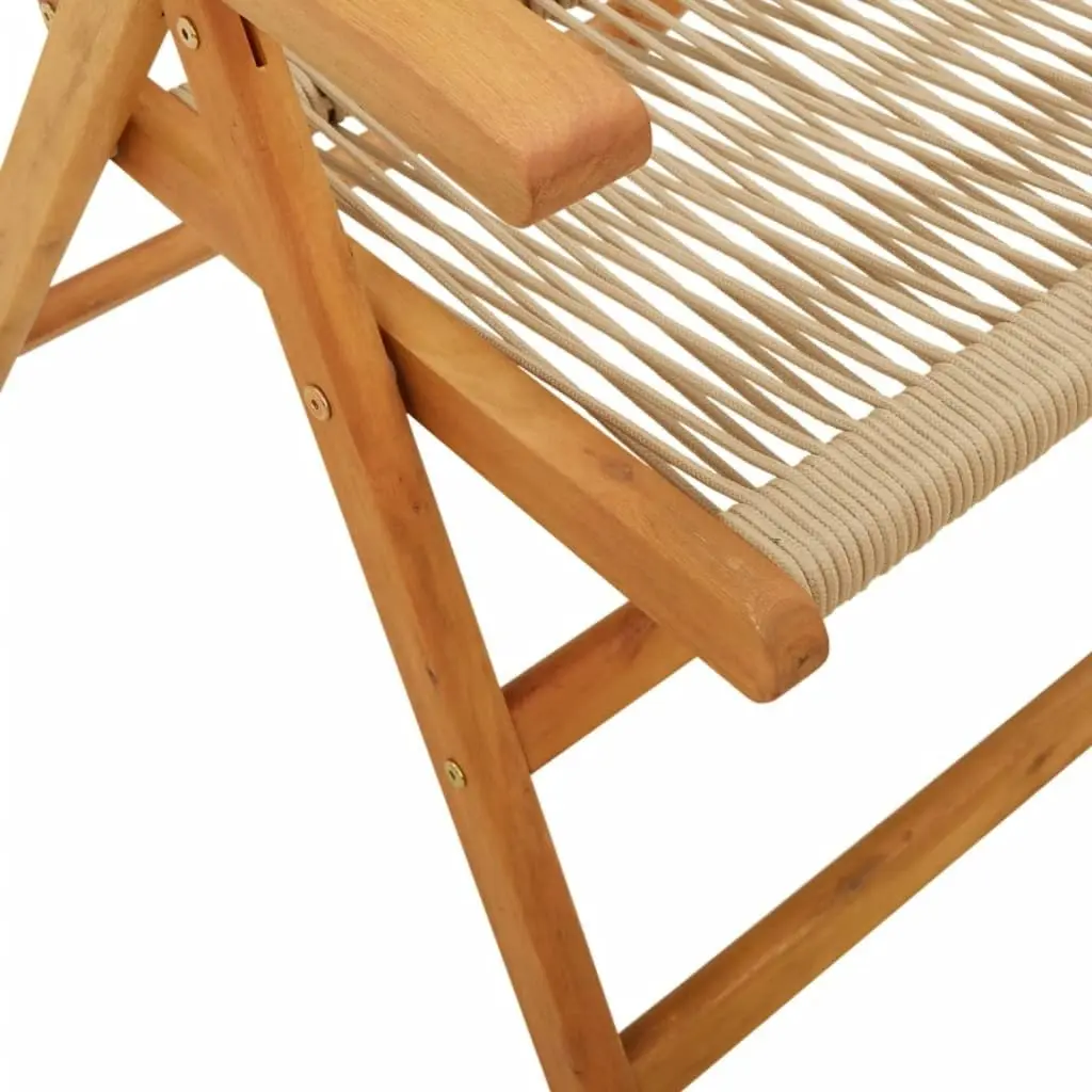 Garden Chairs 2 pcs Beige Solid Wood Acacia and Polypropylene 367656