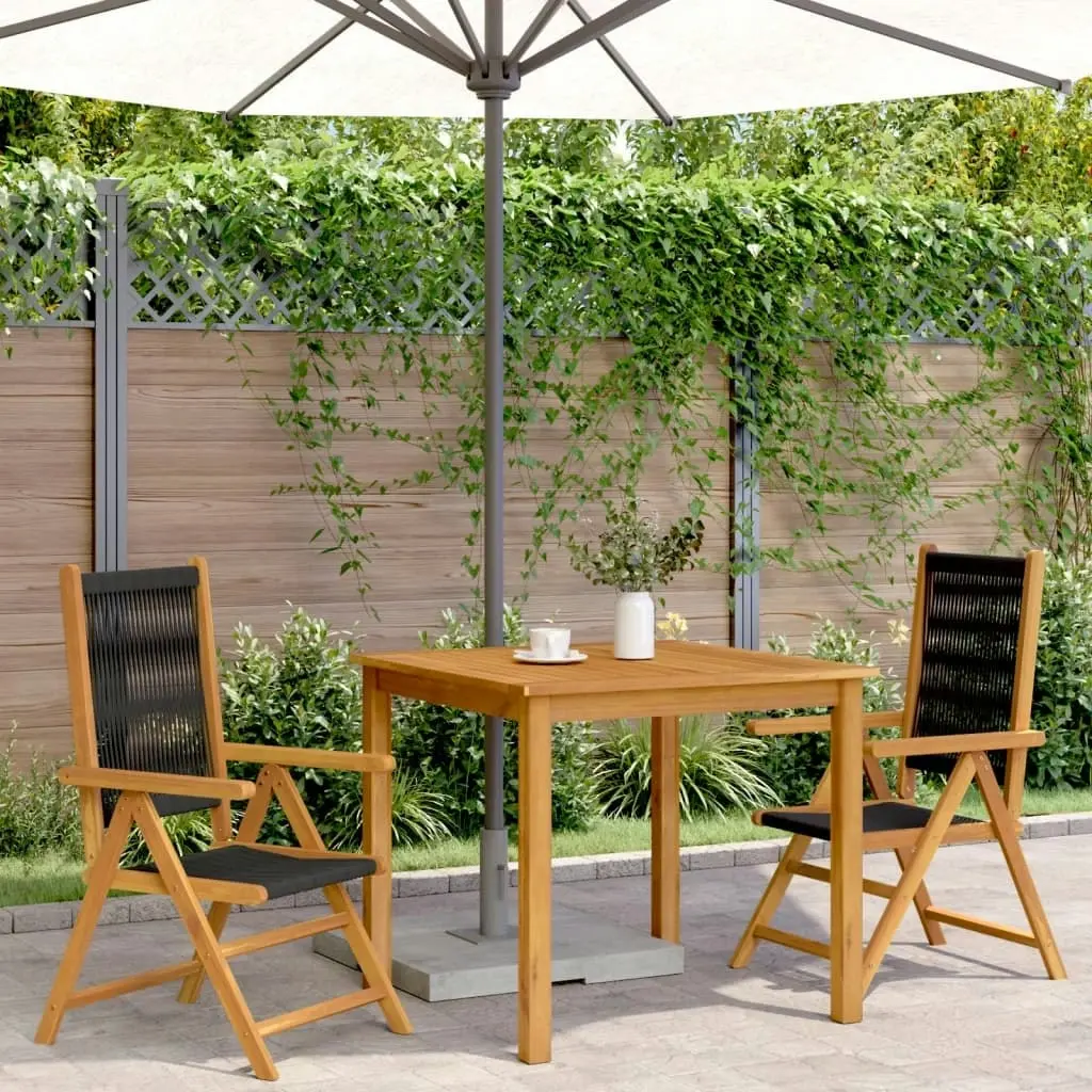 Garden Chairs 2 pcs Black Solid Wood Acacia and Polypropylene 367654