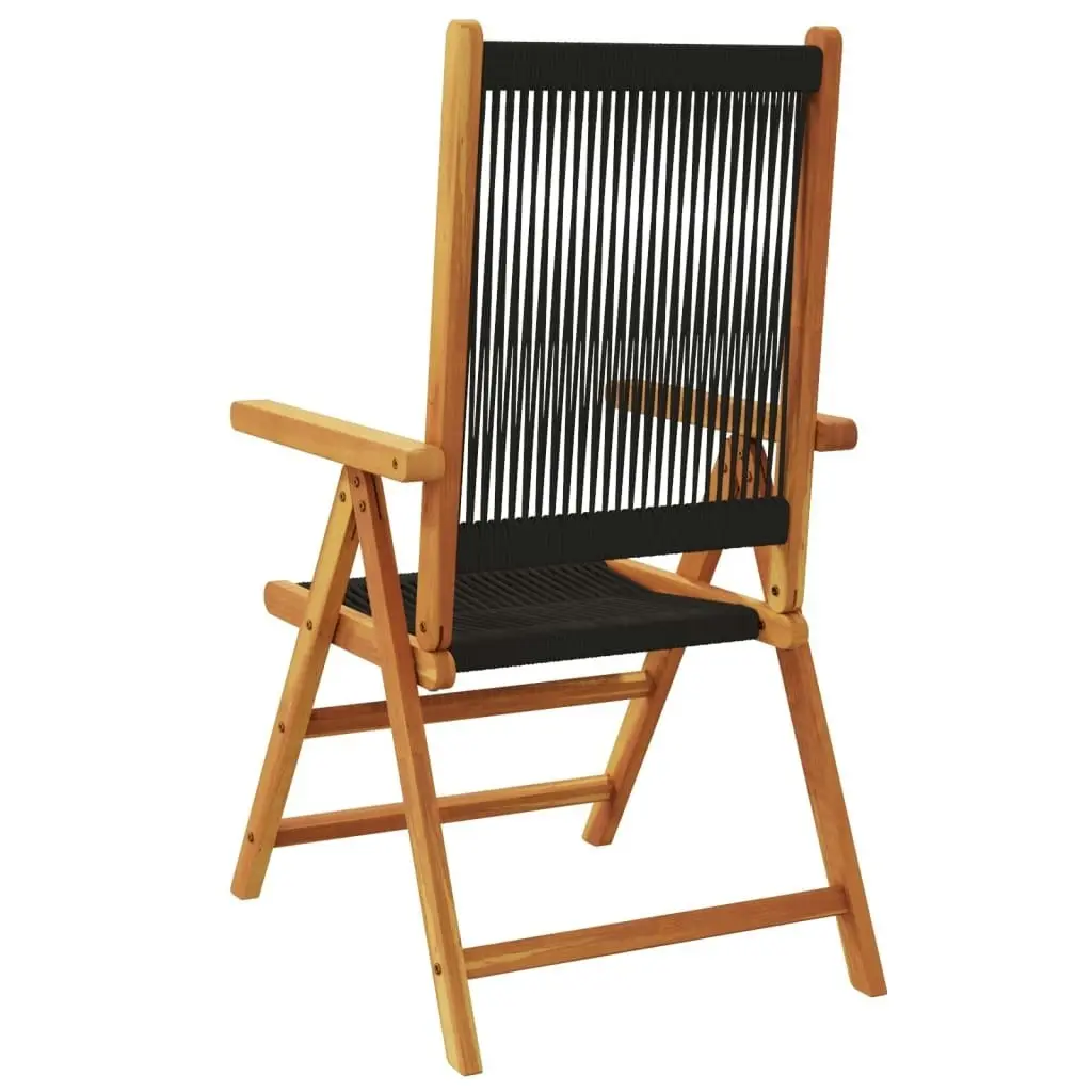 Garden Chairs 2 pcs Black Solid Wood Acacia and Polypropylene 367654