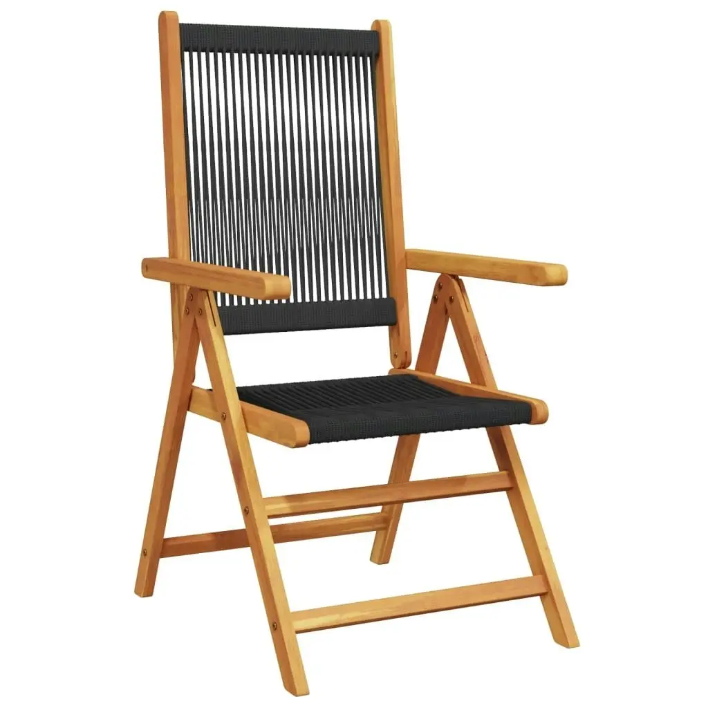 Garden Chairs 2 pcs Black Solid Wood Acacia and Polypropylene 367654