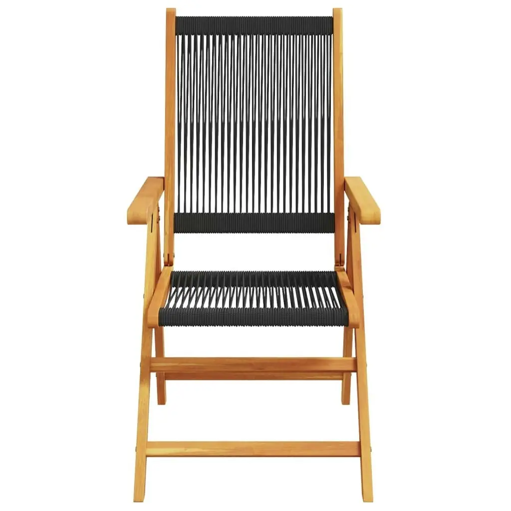 Garden Chairs 2 pcs Black Solid Wood Acacia and Polypropylene 367654