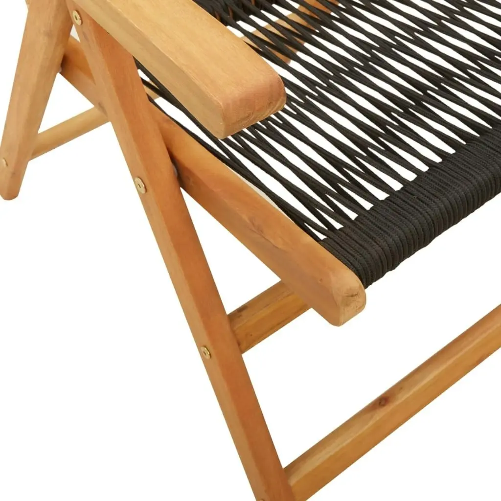 Garden Chairs 2 pcs Black Solid Wood Acacia and Polypropylene 367654