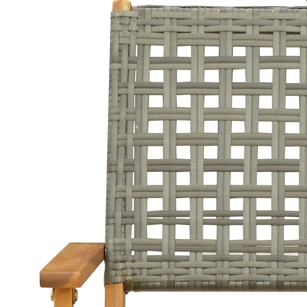 Garden Chairs 2 pcs Grey Solid Wood Acacia and Poly Rattan 367664