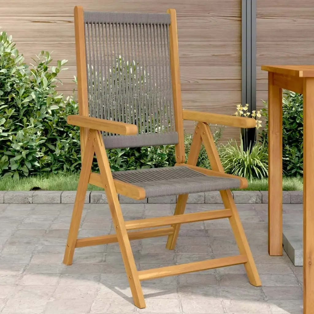 Garden Chairs 2 pcs Grey Solid Wood Acacia and Polypropylene 367655