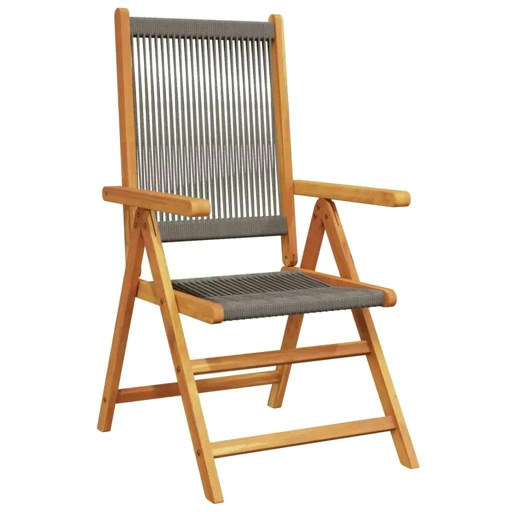 Garden Chairs 2 pcs Grey Solid Wood Acacia and Polypropylene 367655