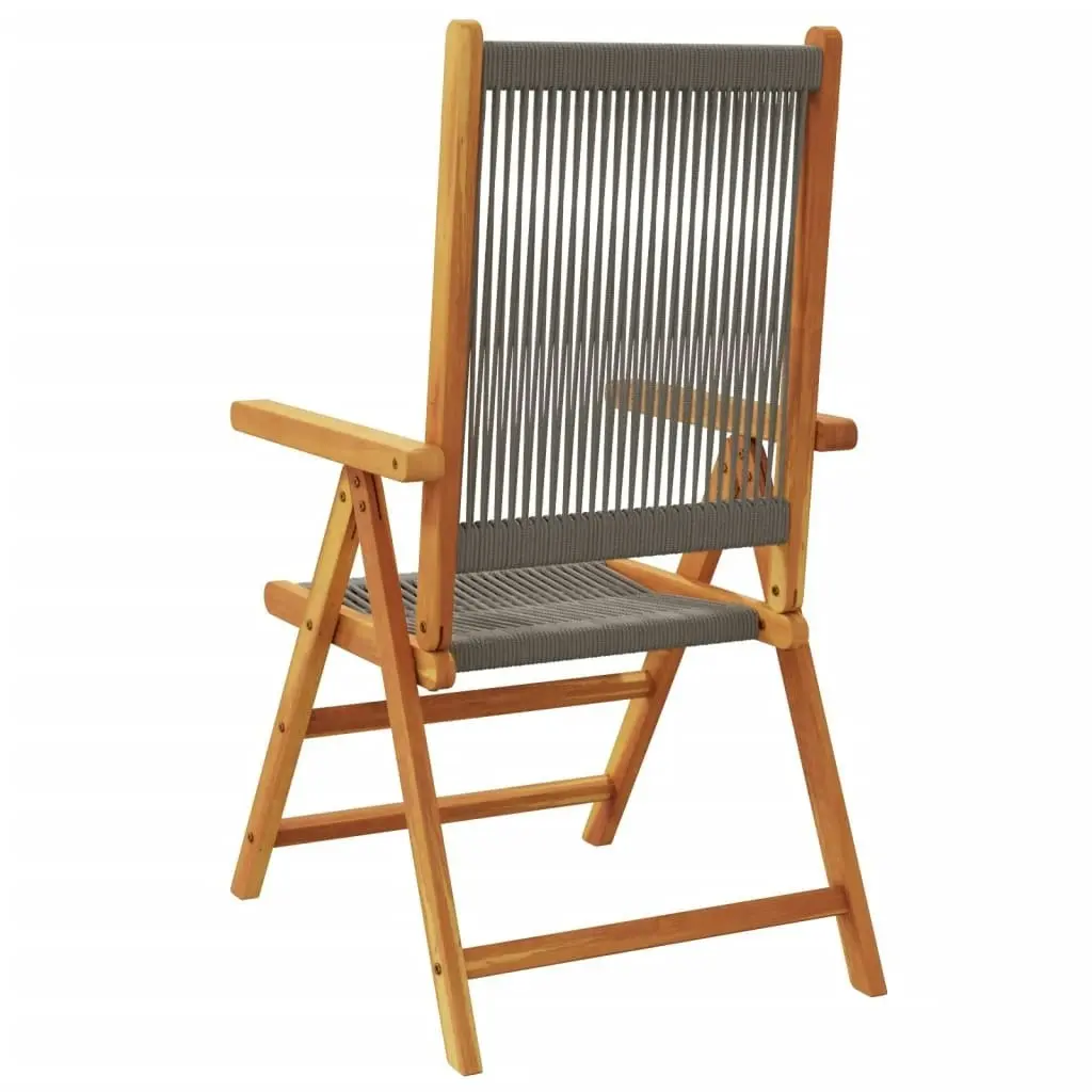 Garden Chairs 2 pcs Grey Solid Wood Acacia and Polypropylene 367655