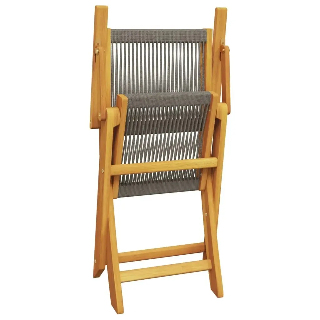 Garden Chairs 2 pcs Grey Solid Wood Acacia and Polypropylene 367667