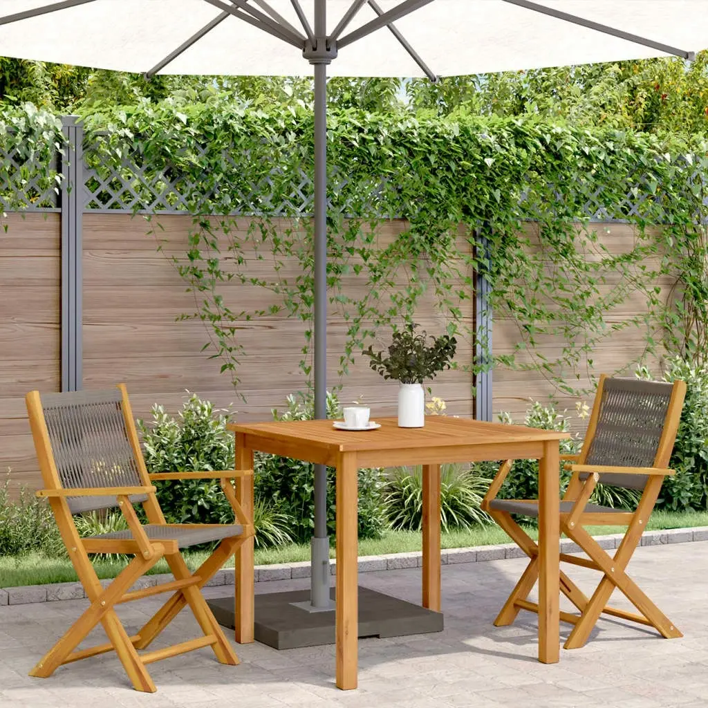 Garden Chairs 2 pcs Grey Solid Wood Acacia and Polypropylene 367667