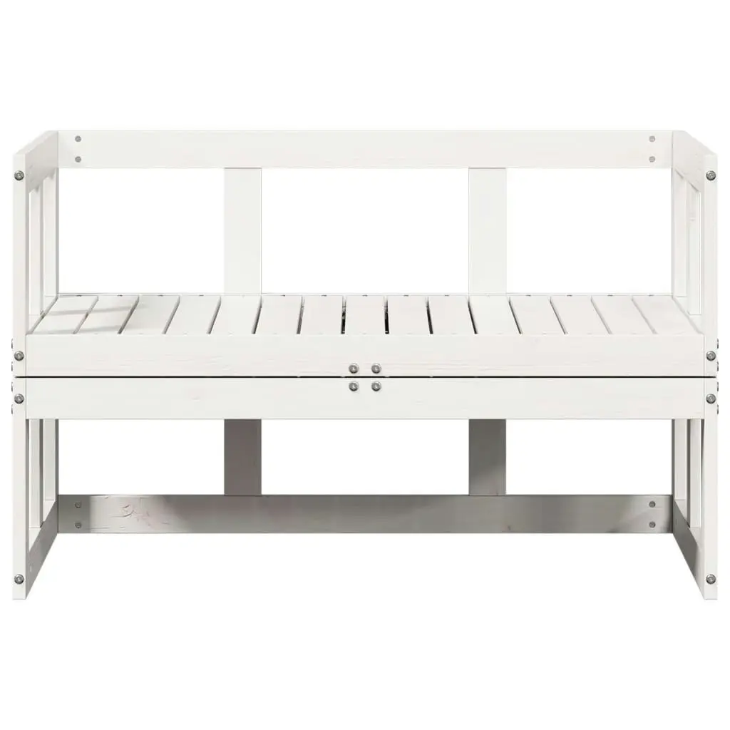 Garden Sofa Bench Extendable White Solid Wood Pine 832611