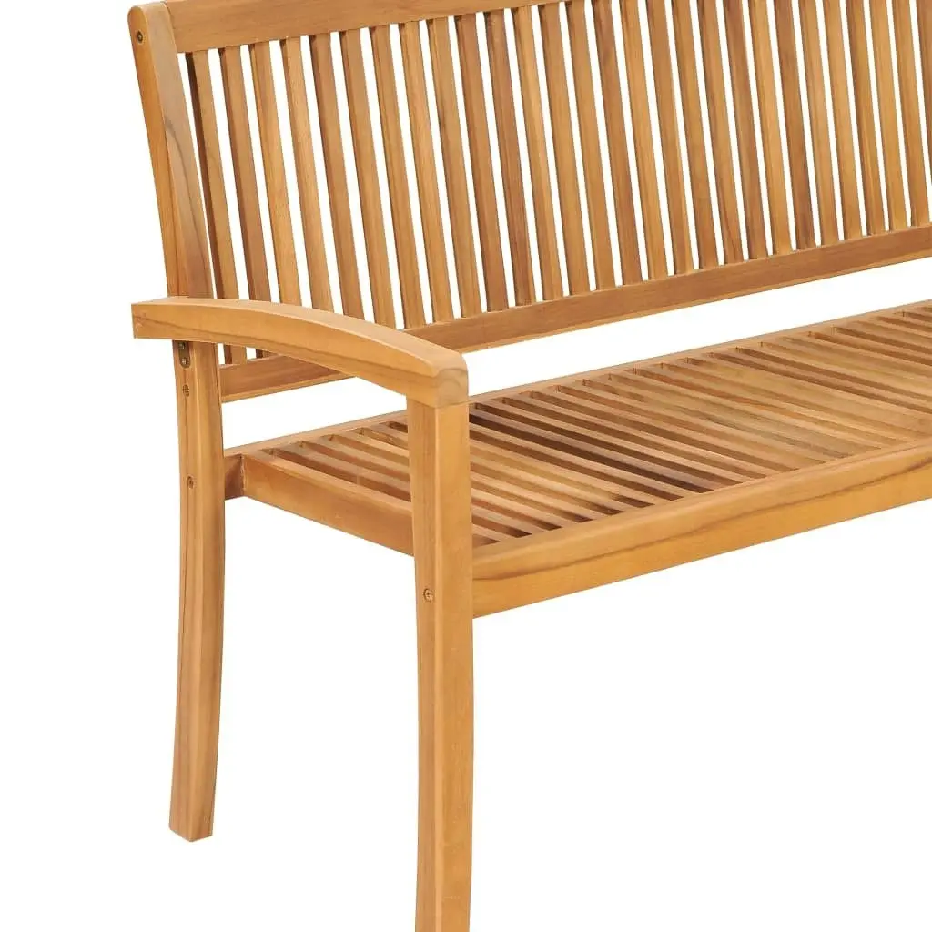 Stacking Garden Bench with Cushion 159 cm Solid Teak Wood 3063314