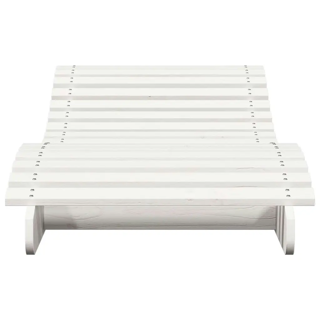 Sun Lounger White 205x70x31.5 cm Solid Wood Pine 832581