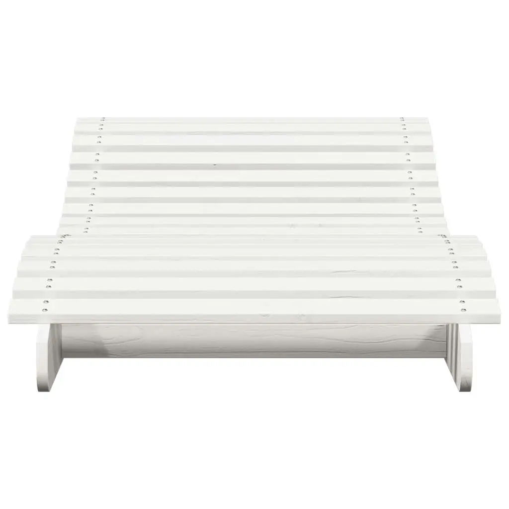 Sun Lounger White 205x80x31.5 cm Solid Wood Pine 832585