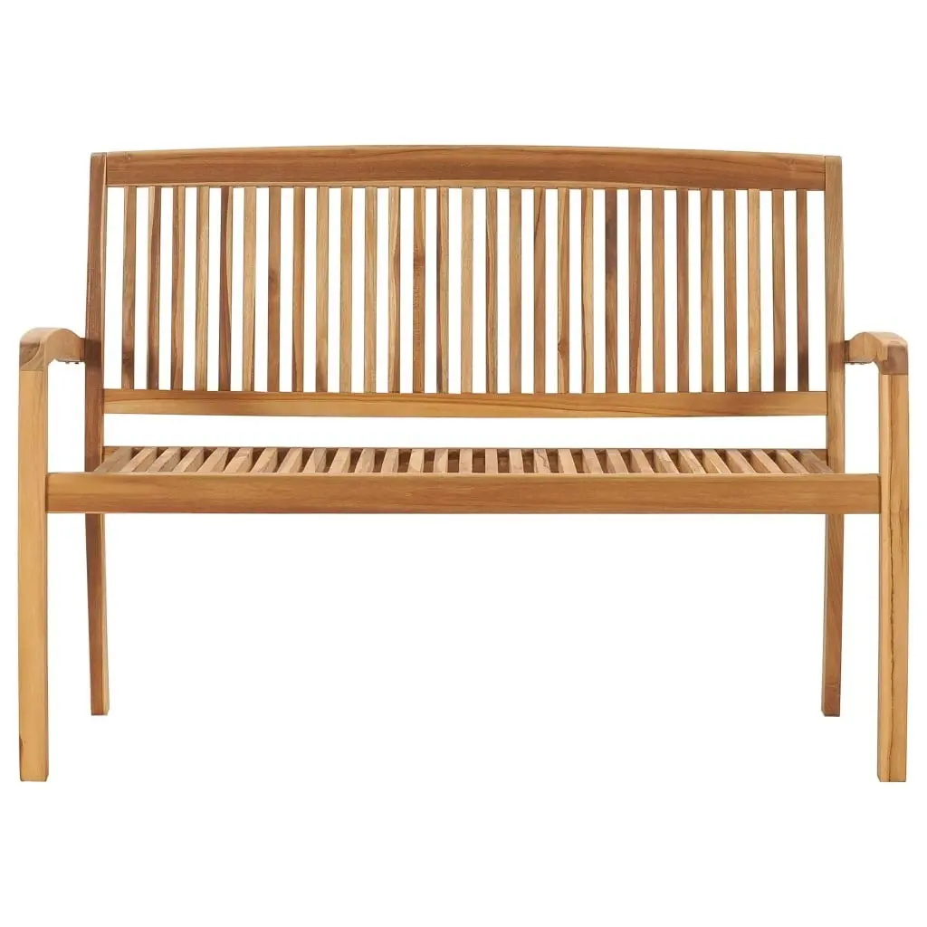 Stacking Garden Bench with Cushion 128.5 cm Solid Teak Wood 3063282