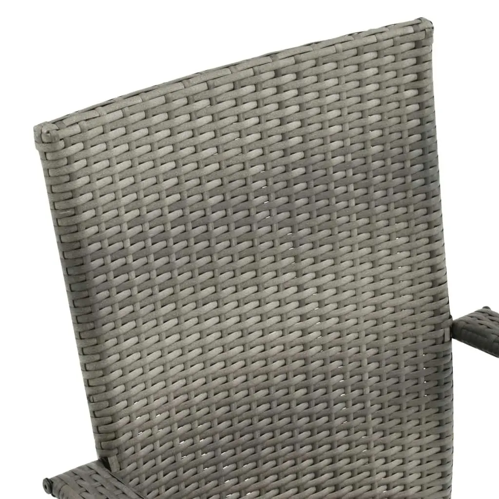 Stackable Outdoor Chairs 6 pcs Grey Poly Rattan 310088