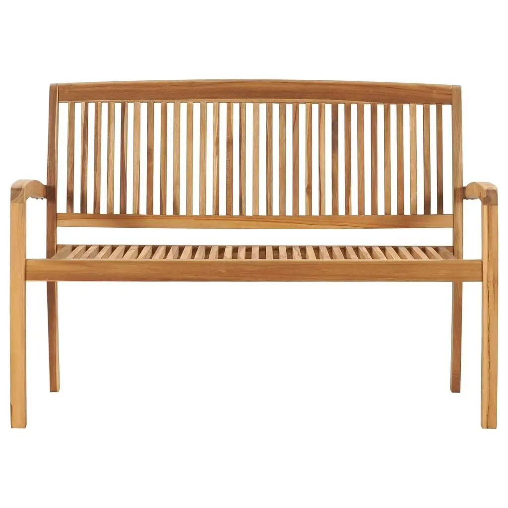 Stacking Garden Bench with Cushion 128.5 cm Solid Teak Wood 3063281