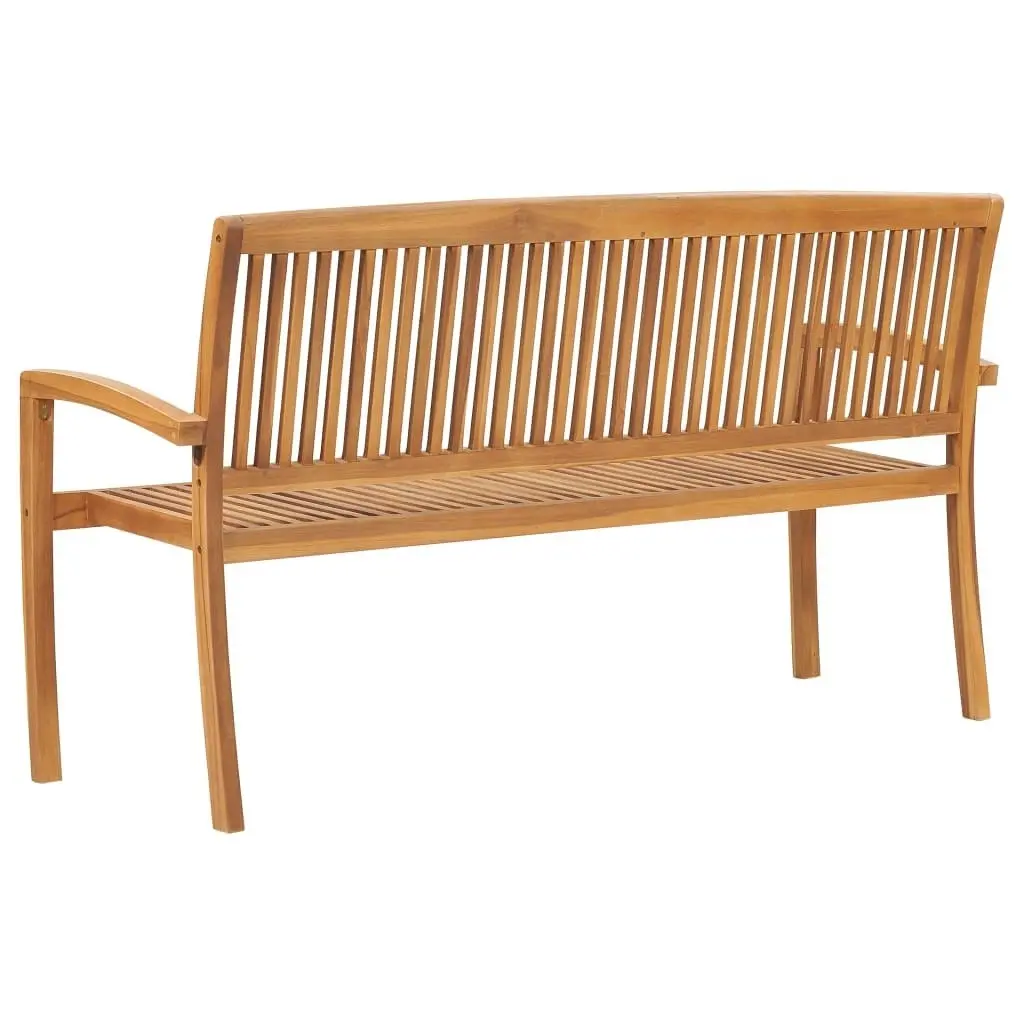 Stacking Garden Bench with Cushion 159 cm Solid Teak Wood 3063323