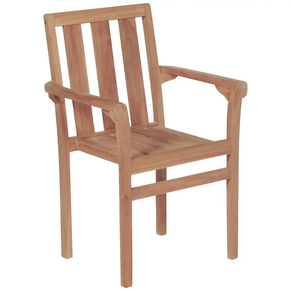 Stacking Garden Chairs 2 pcs Solid Teak Wood 44725