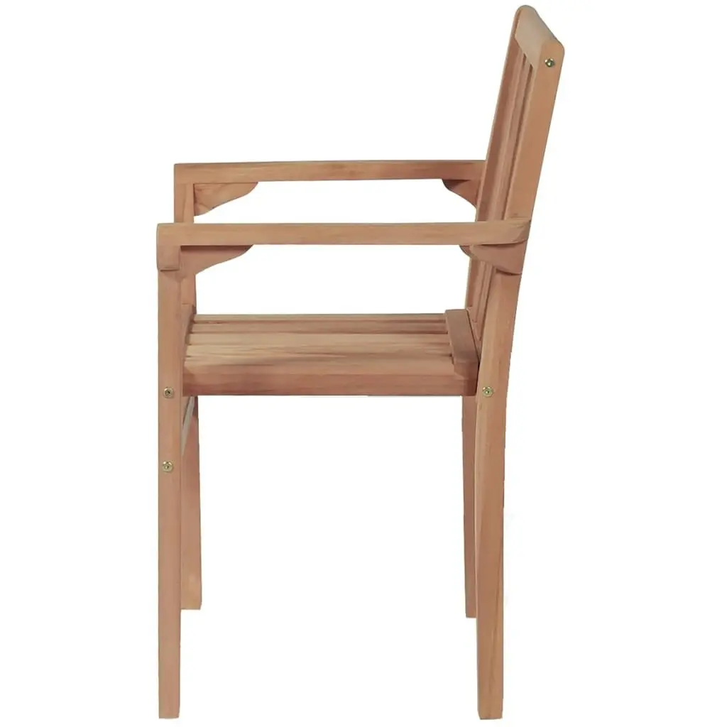 Stacking Garden Chairs 2 pcs Solid Teak Wood 44725