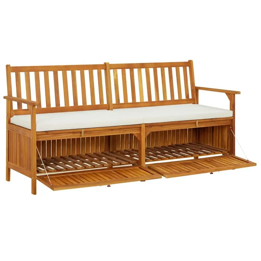 Storage Bench with Cushion 170 cm Solid Wood Acacia 316738