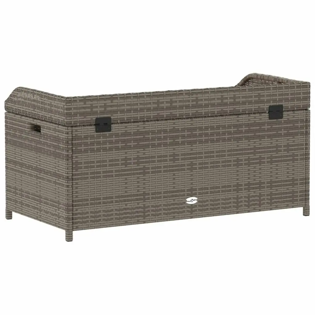 Storage Bench Grey 100x50x52 cm Poly Rattan and Acacia Wood 365950