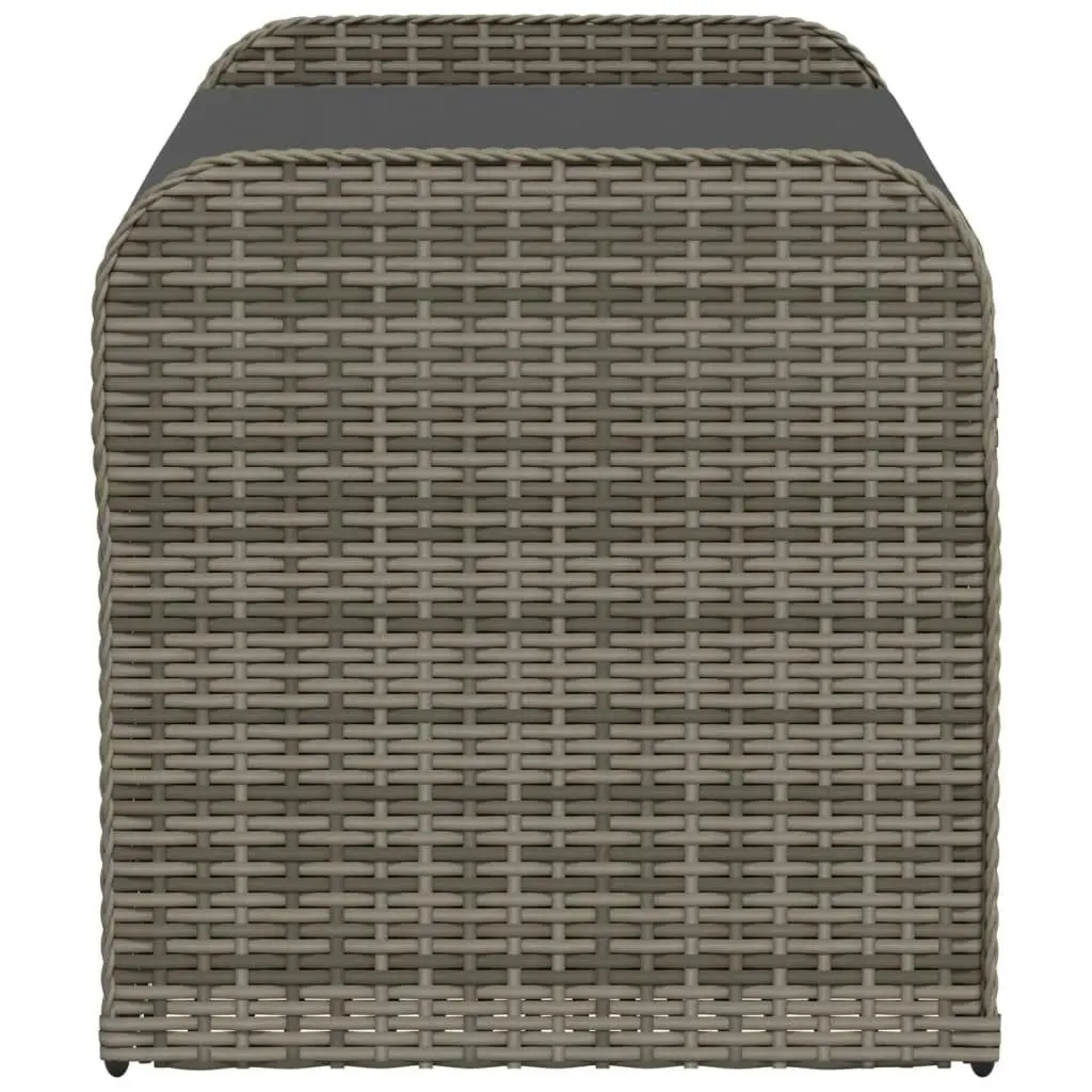 Storage Bench with Cushion Grey 115x51x52 cm Poly Rattan 365728