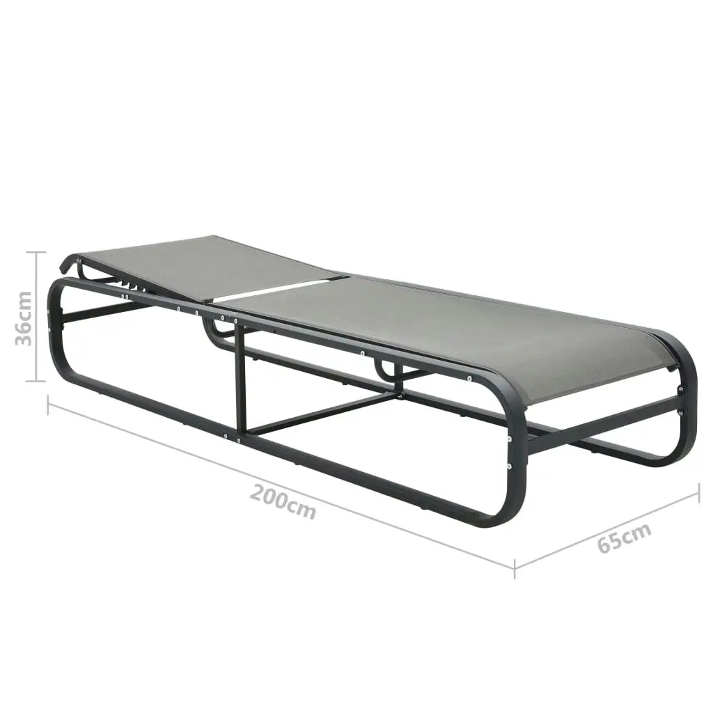 Sun Lounger Aluminium and Textilene 47843