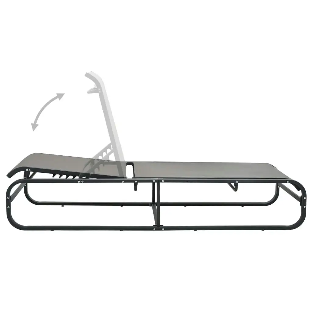 Sun Lounger Aluminium and Textilene 47843