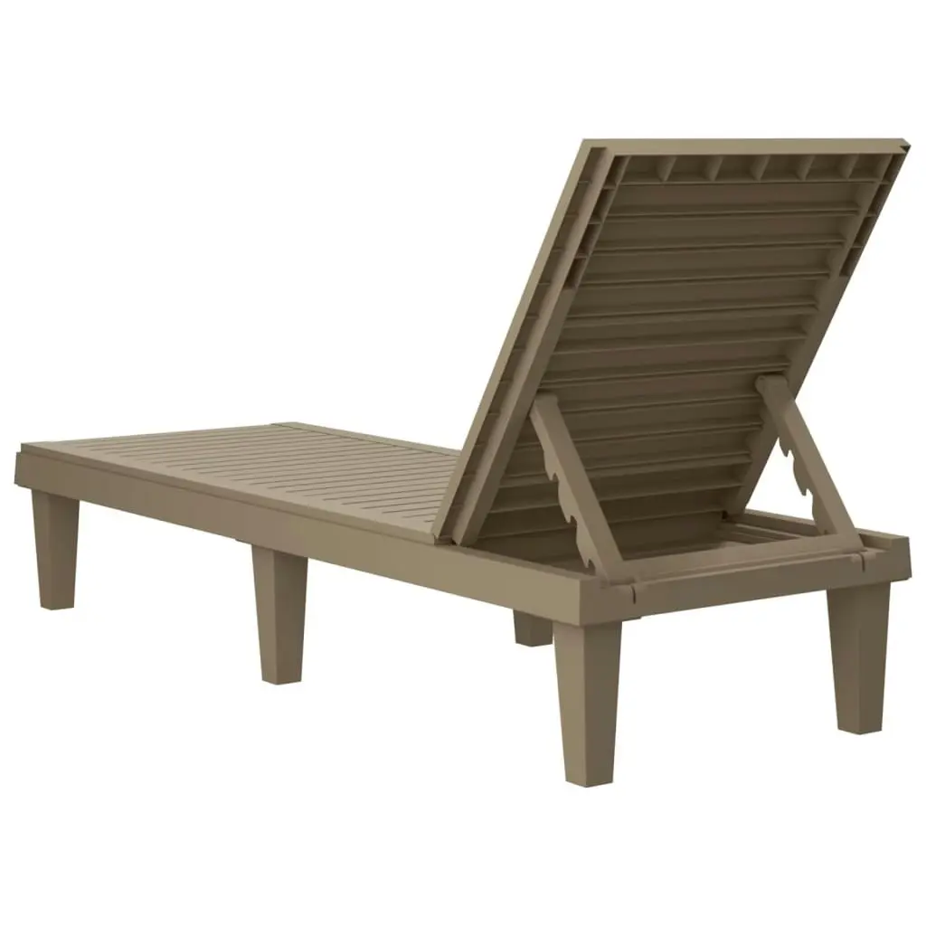 Sun Lounger Light Brown 155x58x83 cm Polypropylene 364147