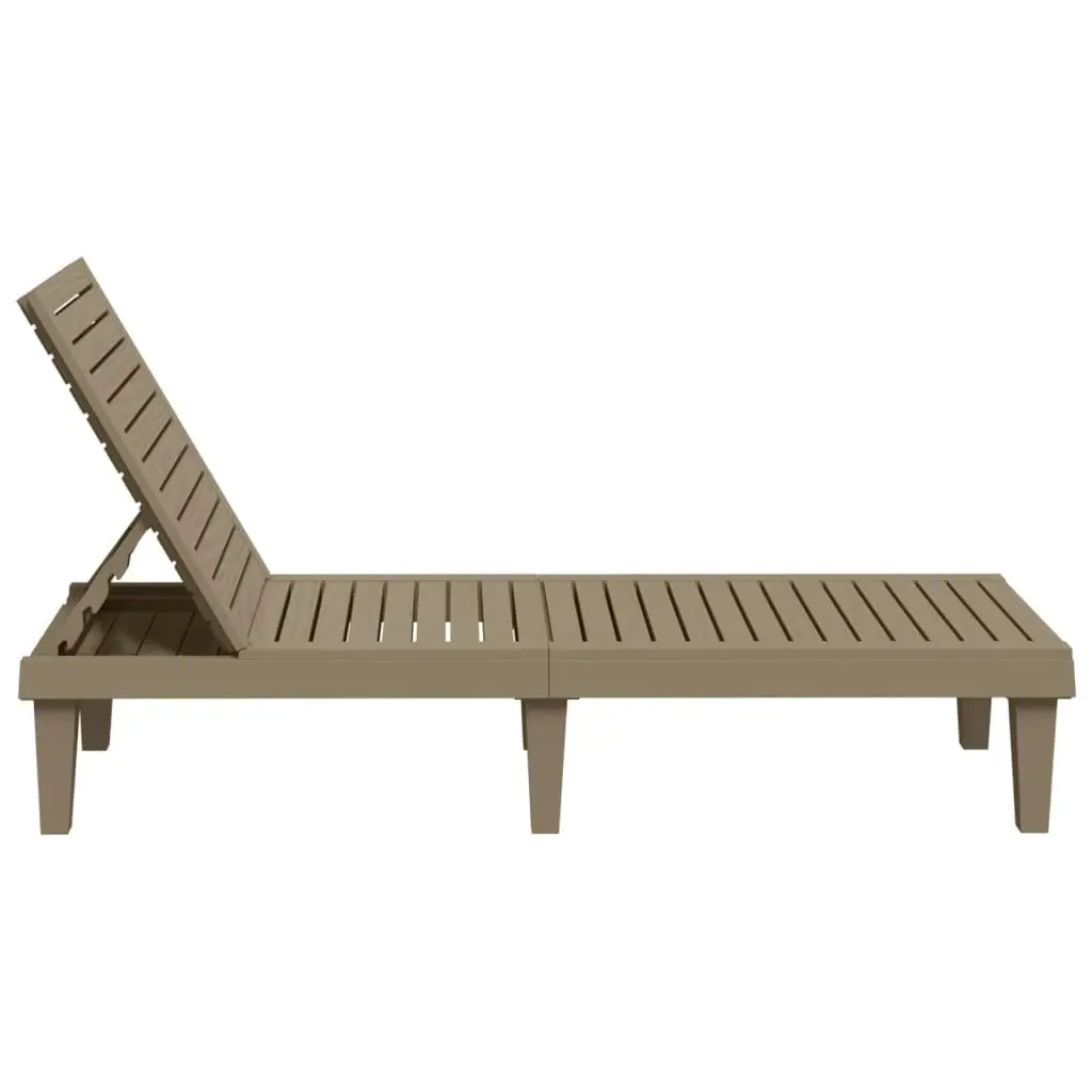 Sun Lounger Light Brown 155x58x83 cm Polypropylene 364147