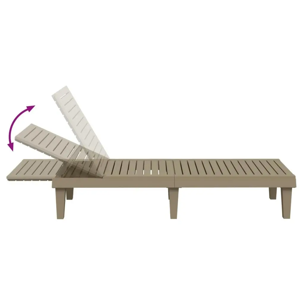 Sun Lounger Light Brown 155x58x83 cm Polypropylene 364147