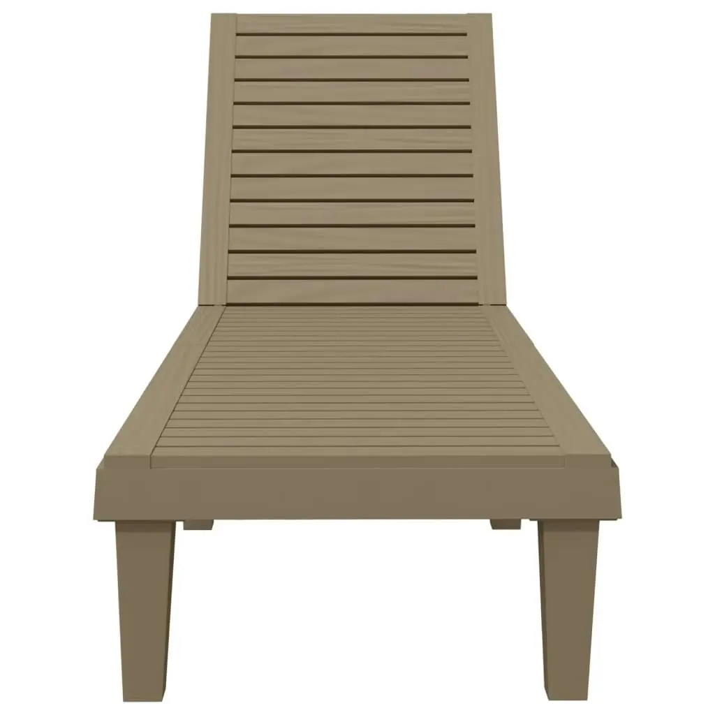 Sun Lounger Light Brown 155x58x83 cm Polypropylene 364147