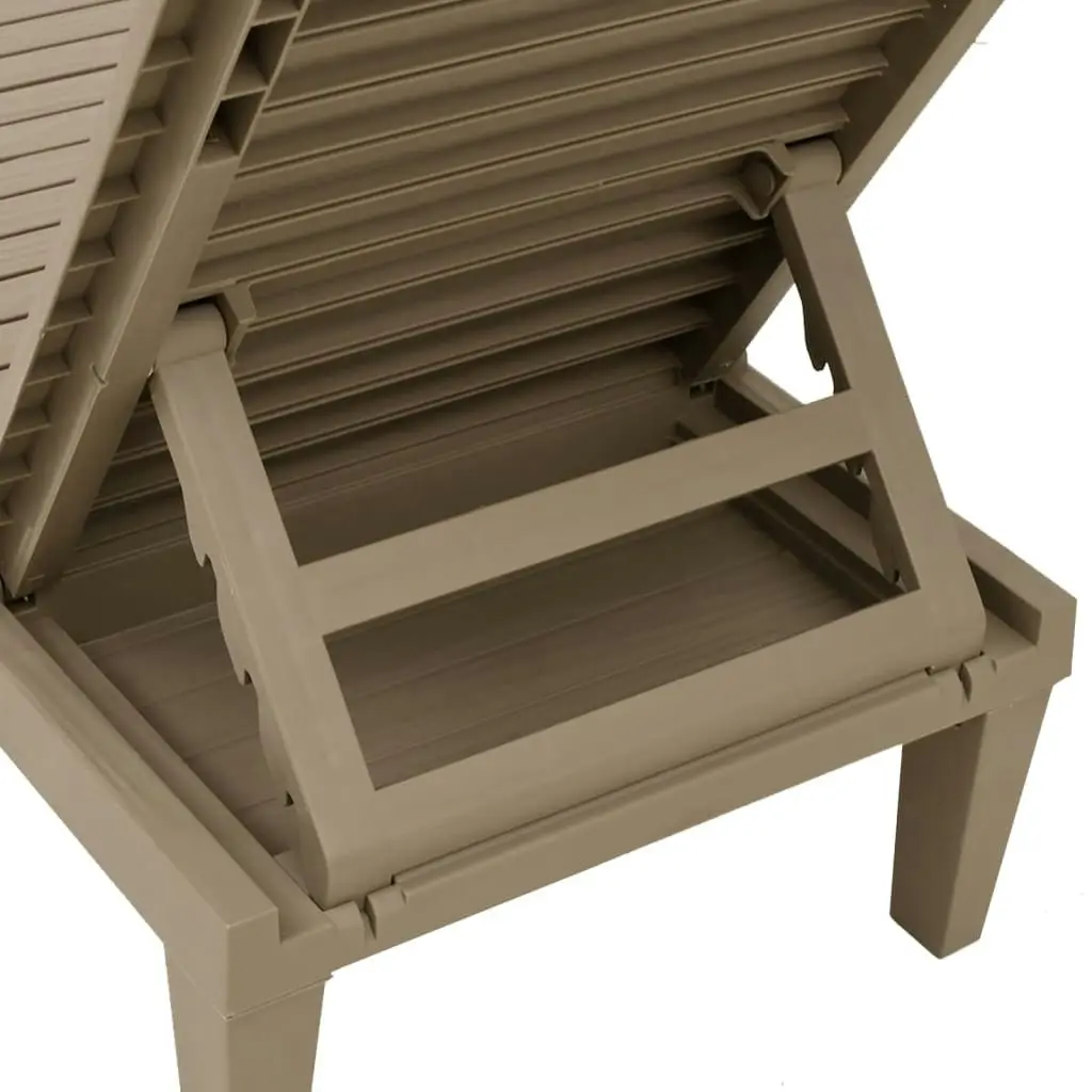 Sun Lounger Light Brown 155x58x83 cm Polypropylene 364147