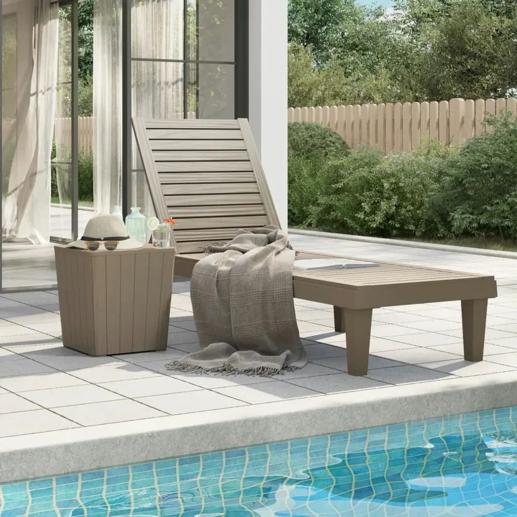 Sun Lounger Light Brown 155x58x83 cm Polypropylene 364147