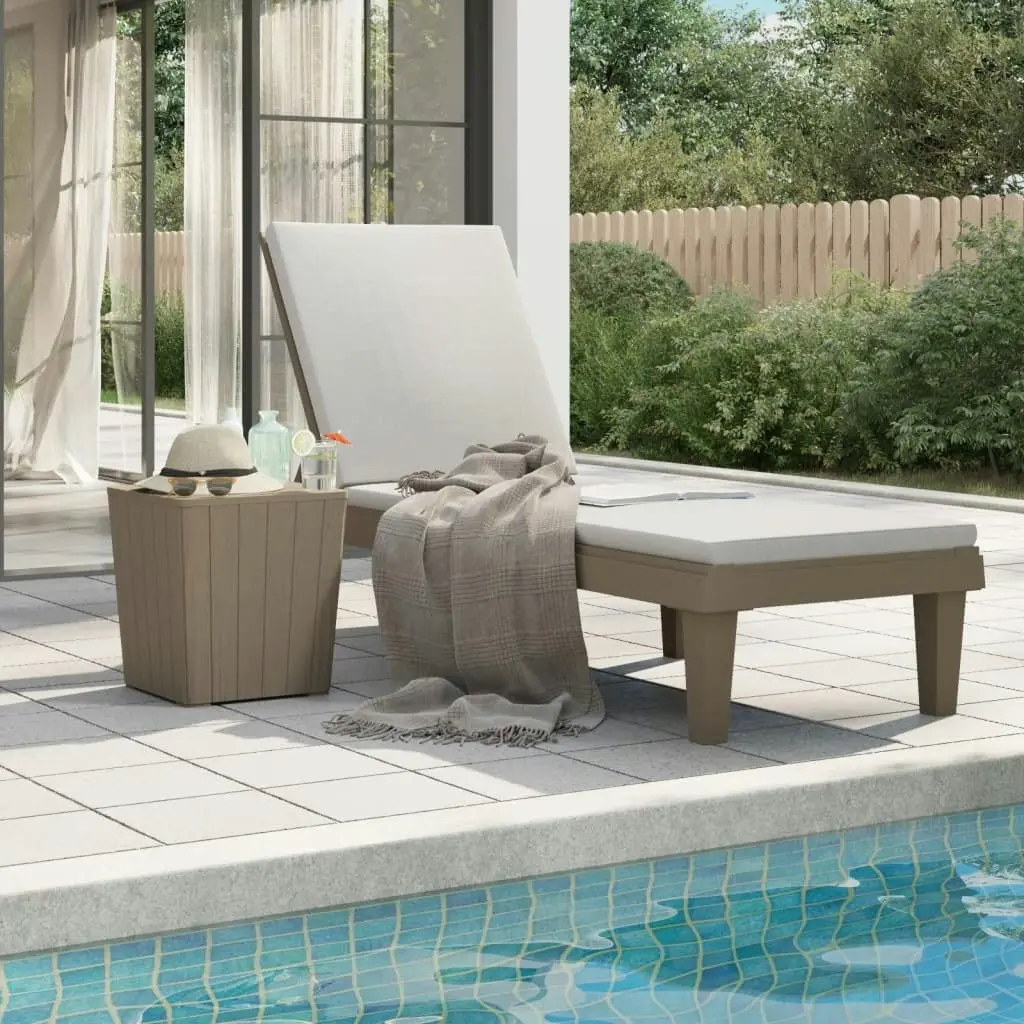 Sun Lounger Light Brown 155x58x83 cm Polypropylene 364147