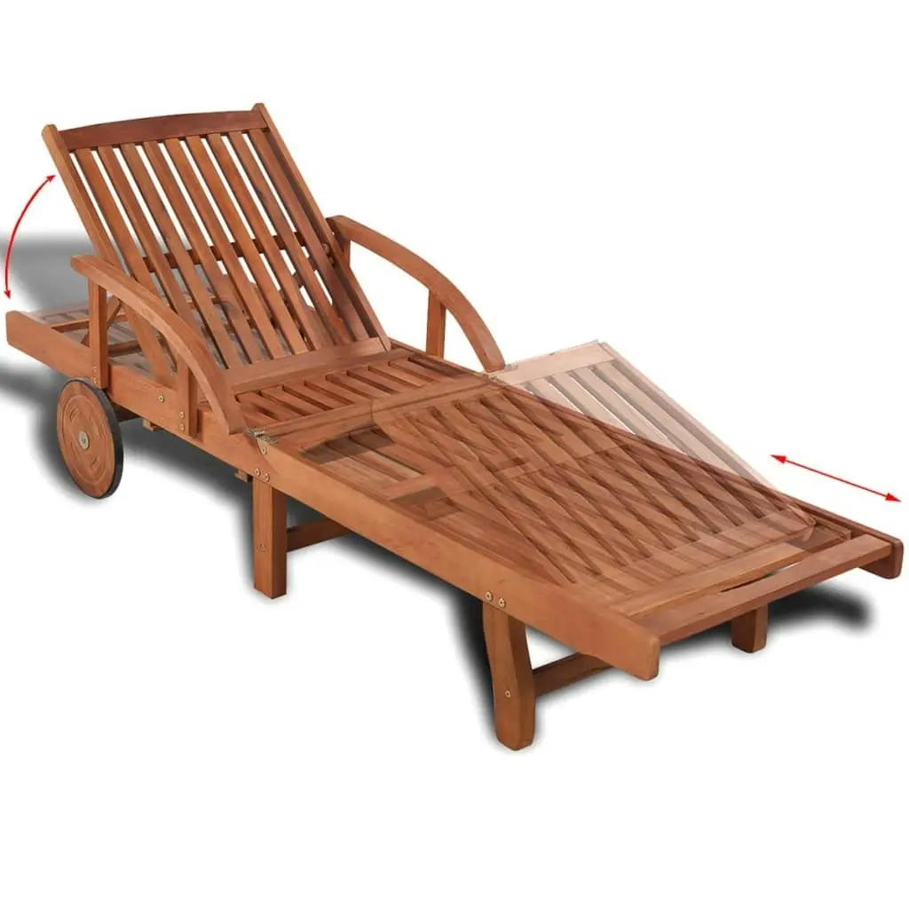 Sun Lounger Solid Acacia Wood 41446