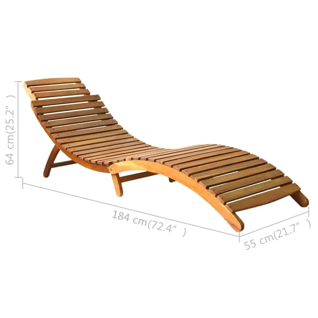 Sun Lounger Solid Acacia Wood Brown 46650