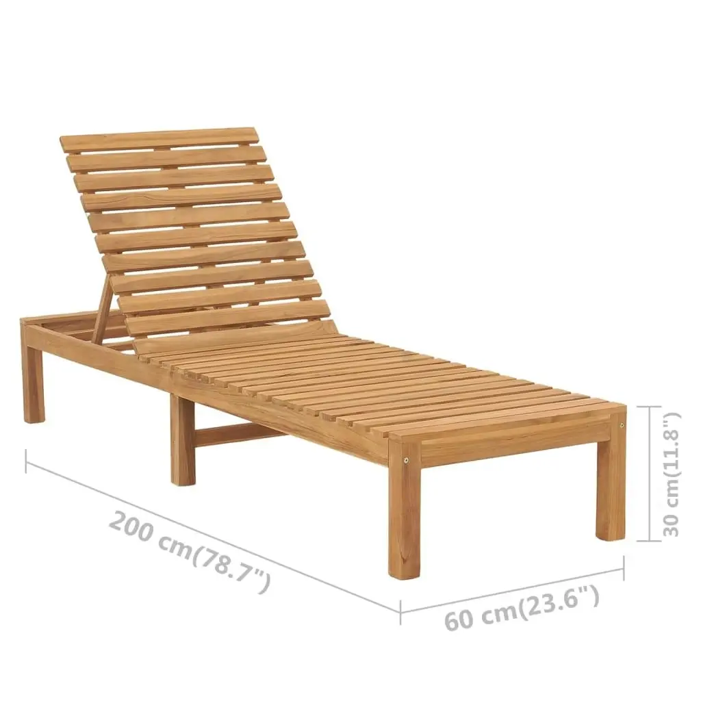 Sun Lounger Solid Wood Teak 316171