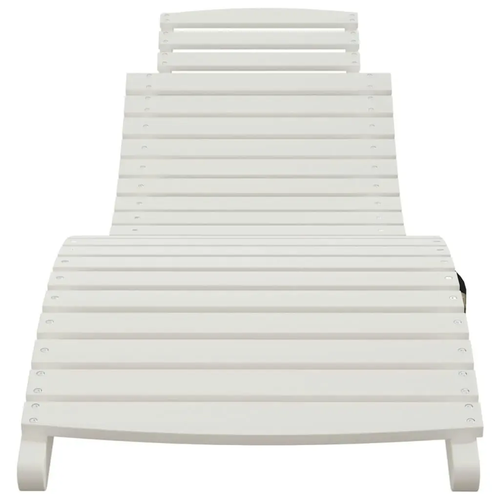 Sun Lounger White 184x55x64 cm Solid Wood Acacia 363281