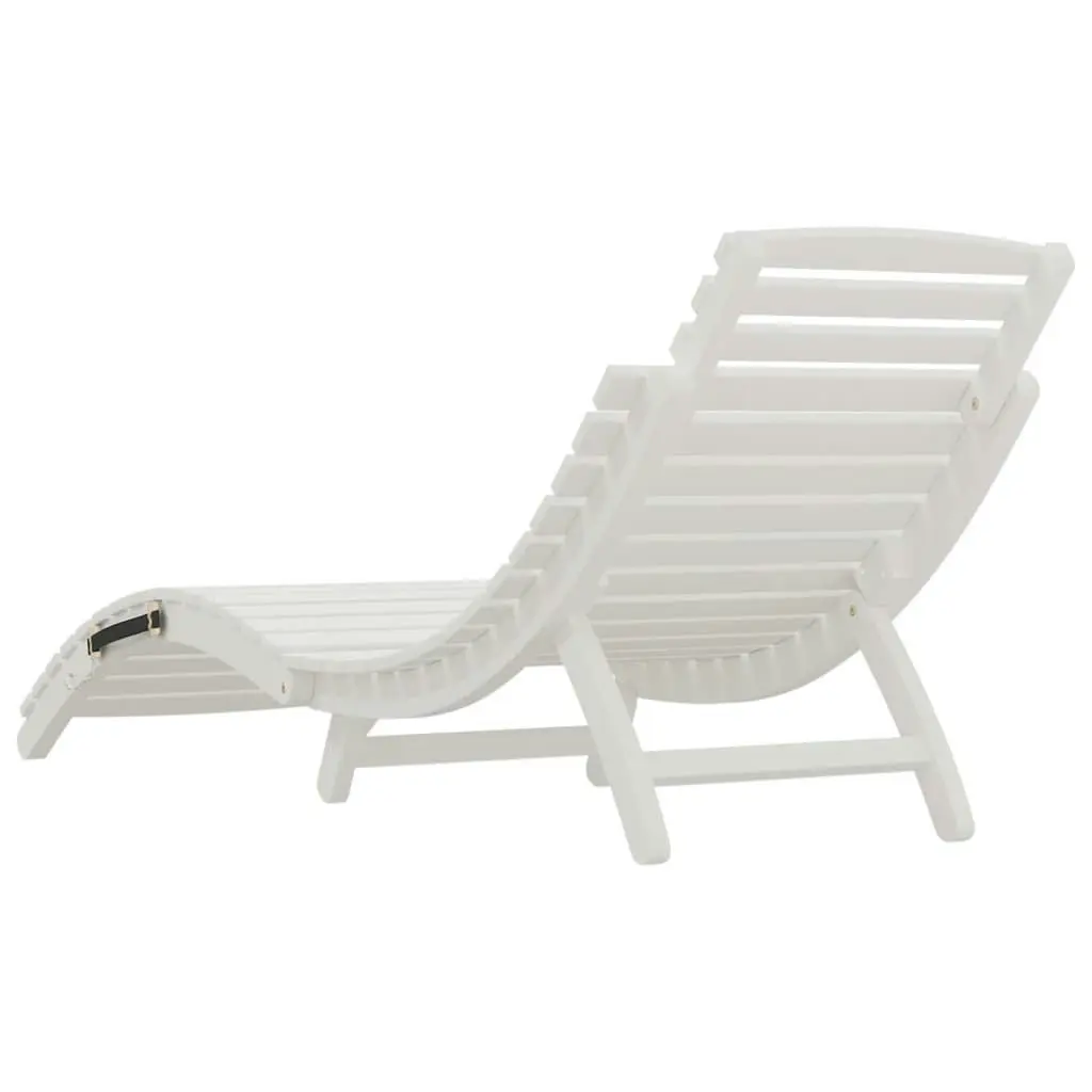 Sun Lounger White 184x55x64 cm Solid Wood Acacia 363281