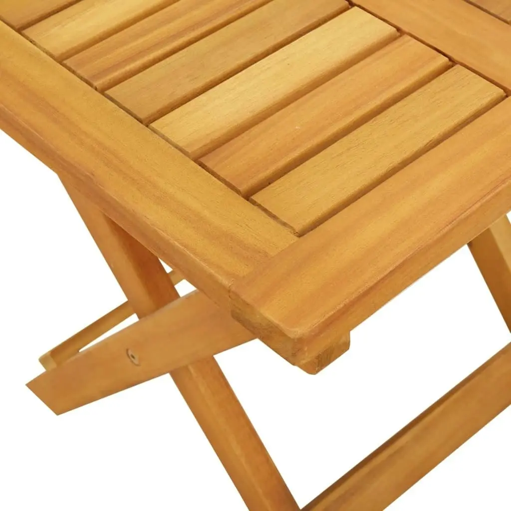 Sun Lounger with Cushion and Table Solid Wood Acacia 3206362