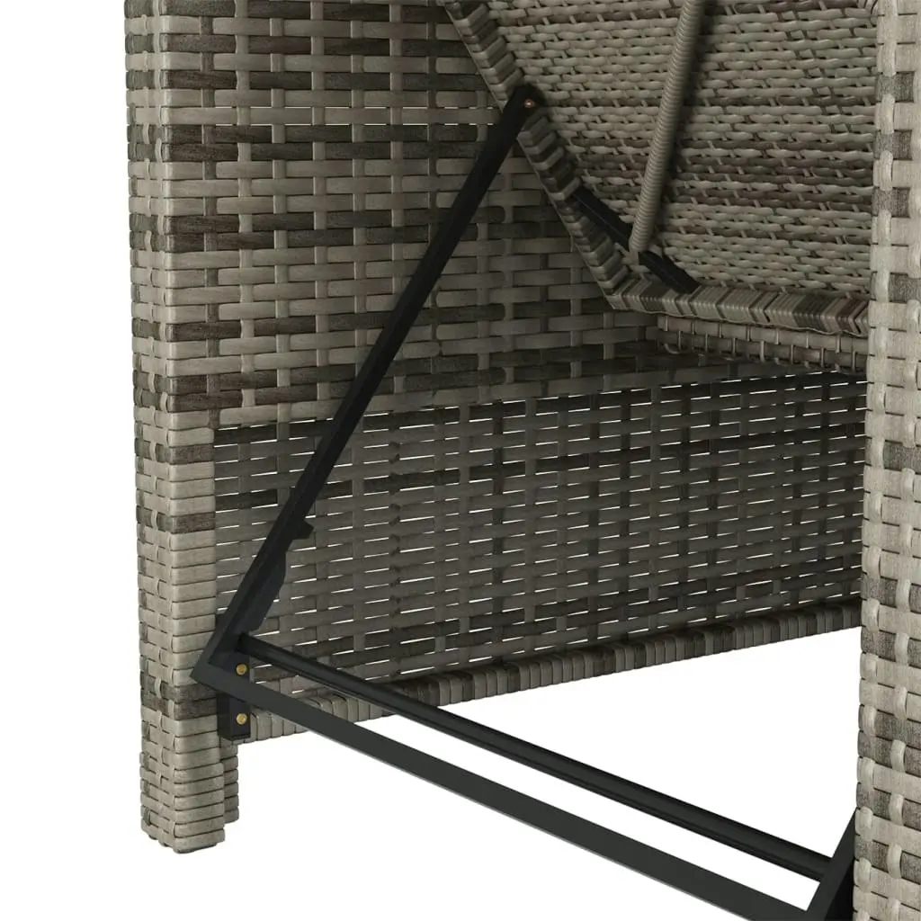 Sun Lounger with Dark Grey Cushion Poly Rattan Grey 317180