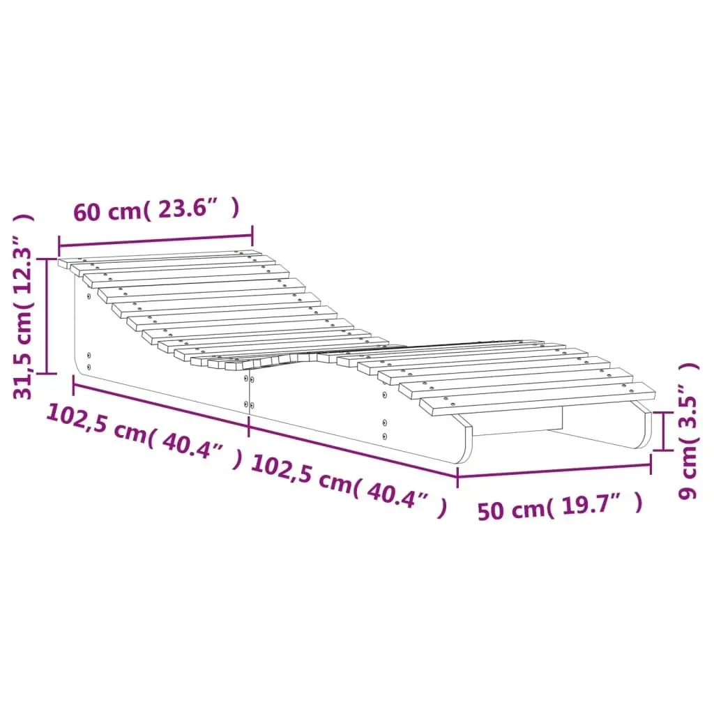 Sun Lounger 205x60x31.5 cm Solid Wood Douglas 832578