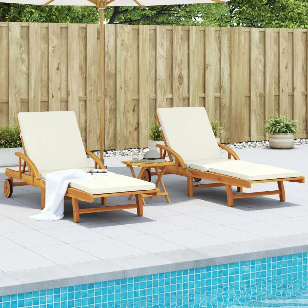 Sun Loungers 2 pcs with Cushions 200x68x83 cm Solid Wood Acacia 3206372