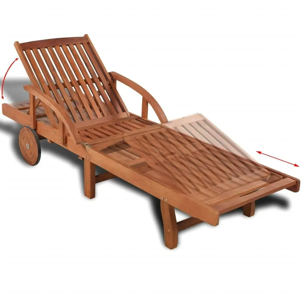 Sun Lounger Solid Acacia Wood 42592