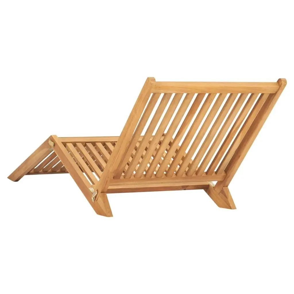 Sun Lounger Solid Teak Wood 316152